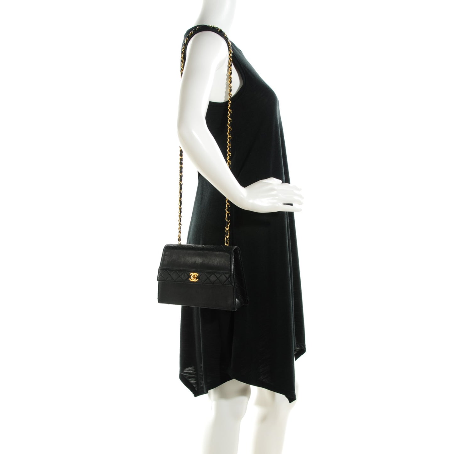 Lambskin Quilted Small Shoulder Bag Black