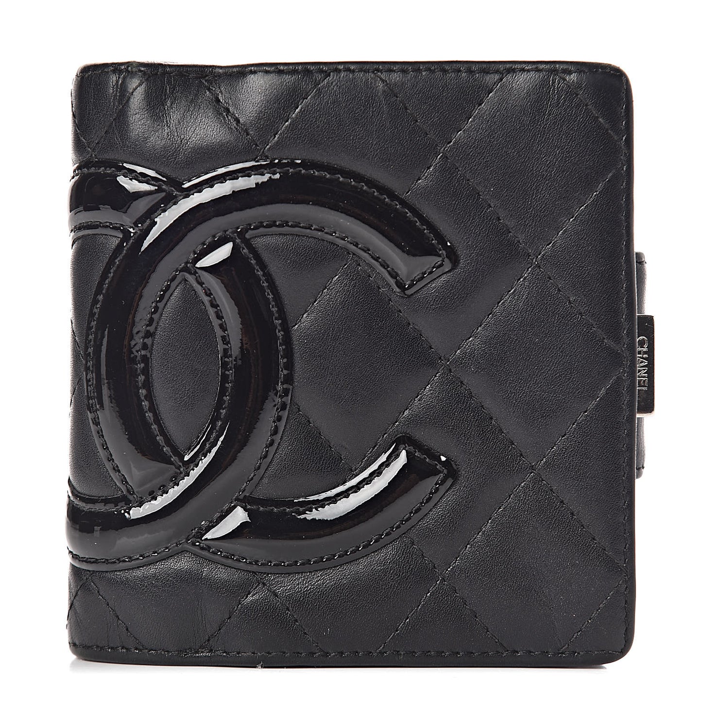 Calfskin Quilted Cambon Bi-Fold Wallet Black