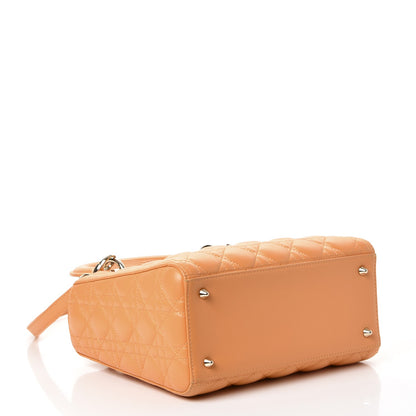 Christian Dior Lambskin Cannage Medium Lady Dior Orange 4 of 7