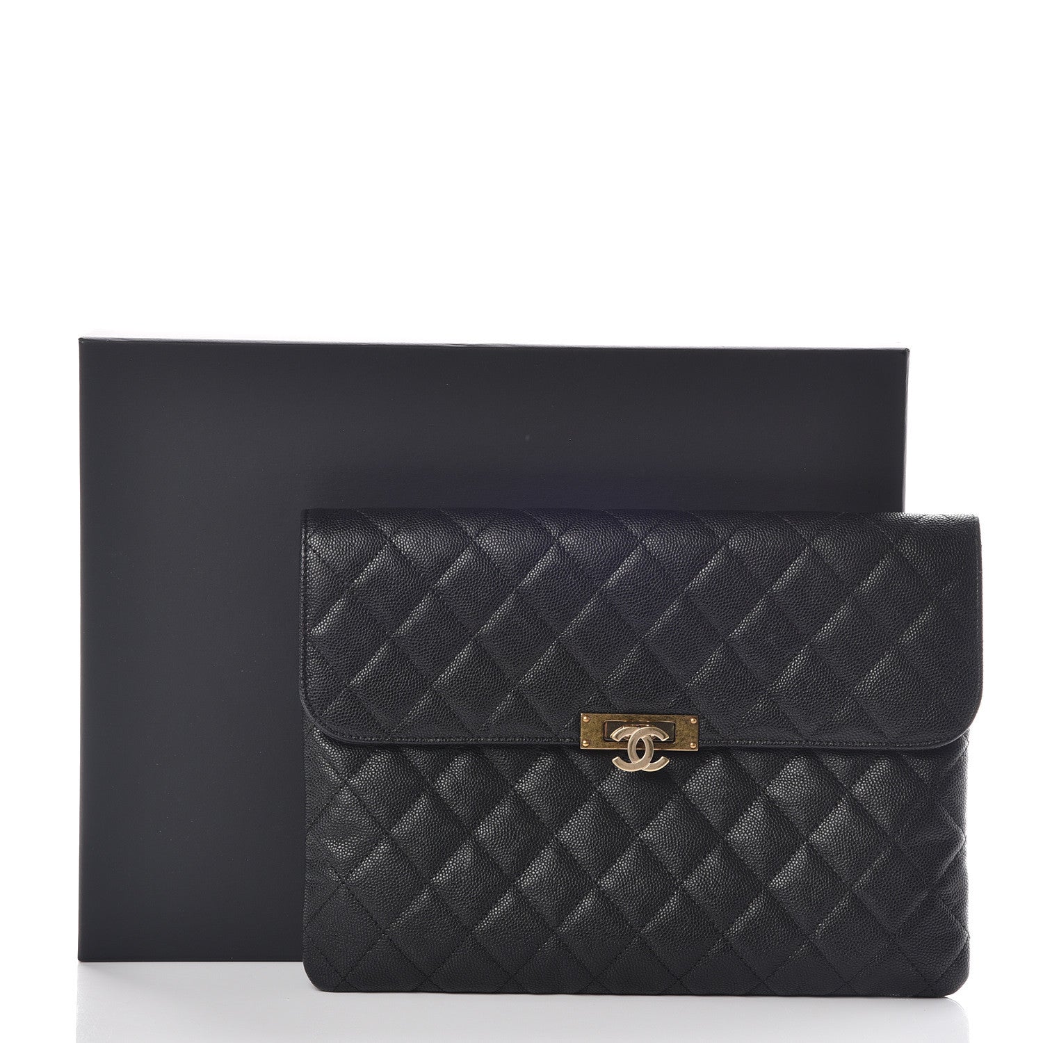 Chanel Caviar Quilted Medium Golden Class Pouch Black 12 of 12