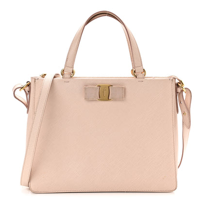 Salvatore Ferragamo Printed Calfskin Tracy Vara Tote Macaron 1 of 12