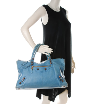 Balenciaga Agneau Giant 12 Rose Gold Hardware Work Bleu Indigo 2 of 14