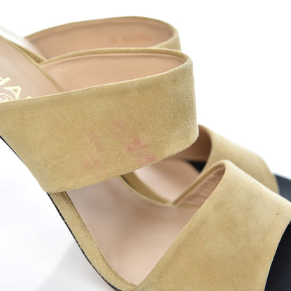 Chanel Suede Pearl Sandals 40.5 Beige 8 of 9