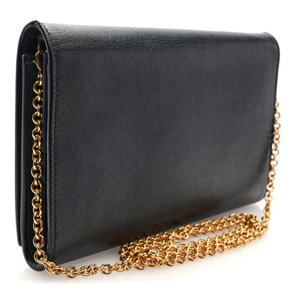 Saint Laurent Calfskin Monogram Belle de Jour Chain Clutch Black 3 of 9