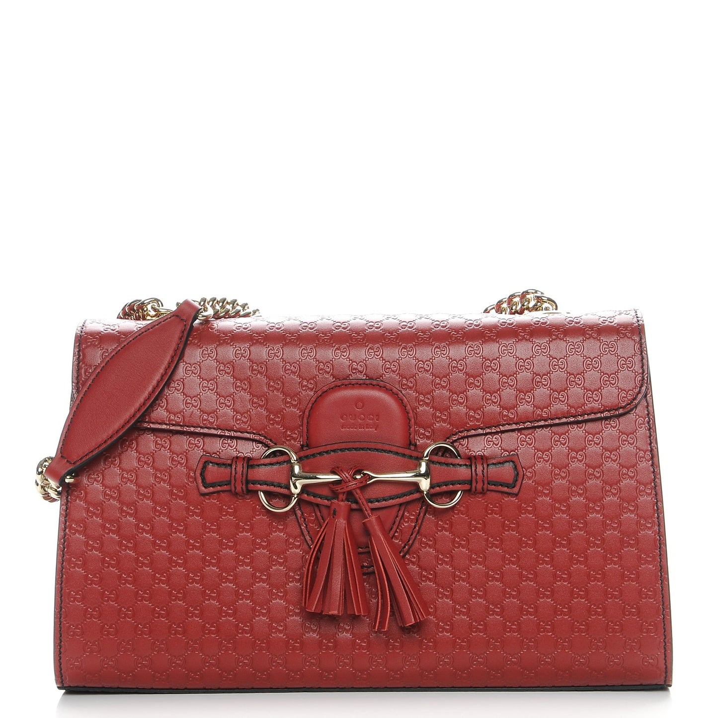 Microguccissima Medium Emily Chain Shoulder Bag Red