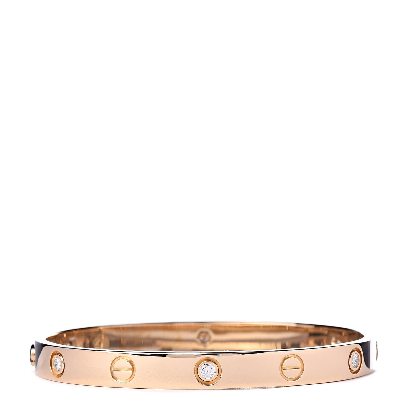 18K Yellow Gold 6 Diamond LOVE Bracelet 17