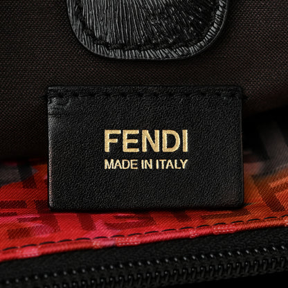Fendi Zucchino Vitello Floral Forever Shoulder Bag Black Multicolor 7 of 11