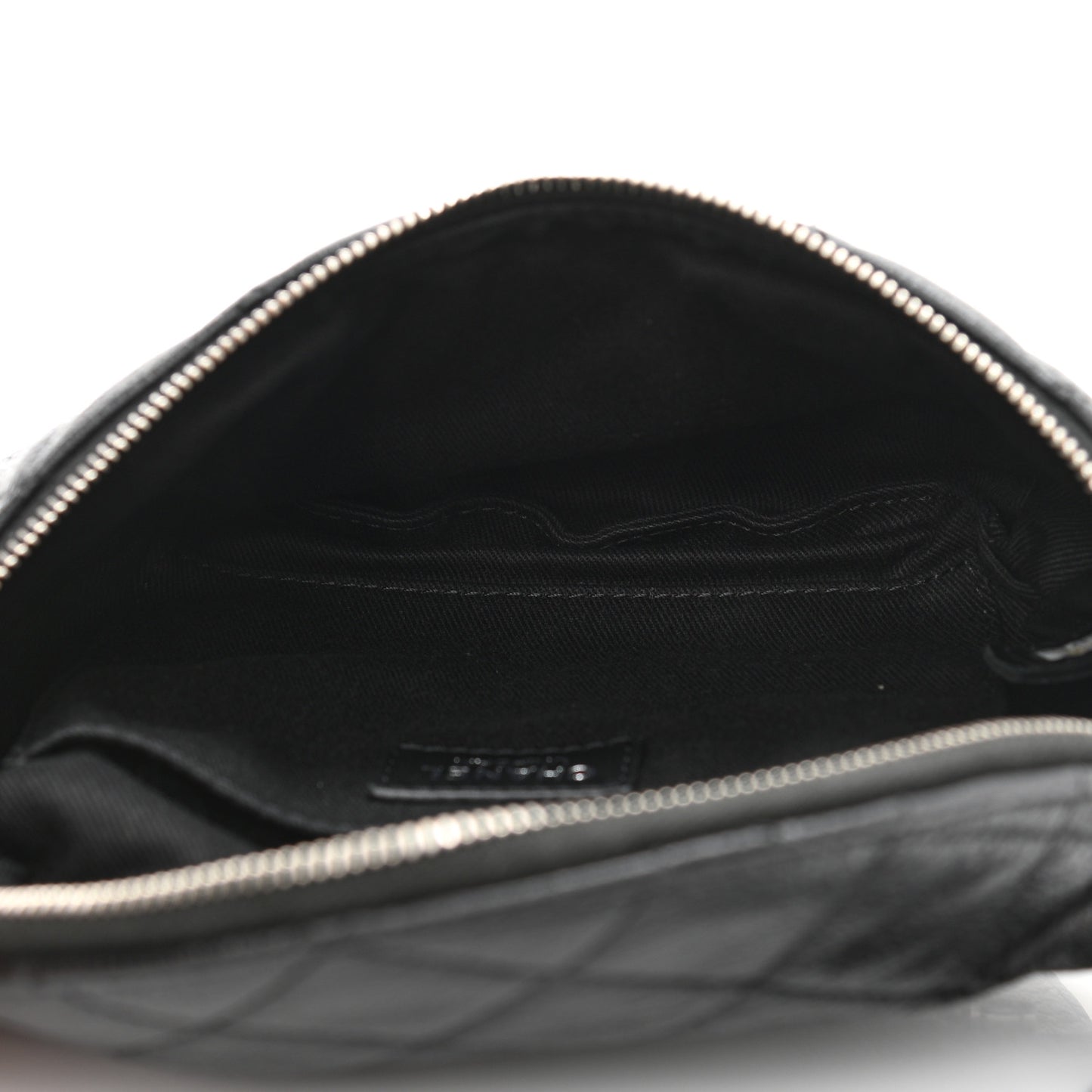 Grained Calfskin Quilted Waist Belt Bag Black