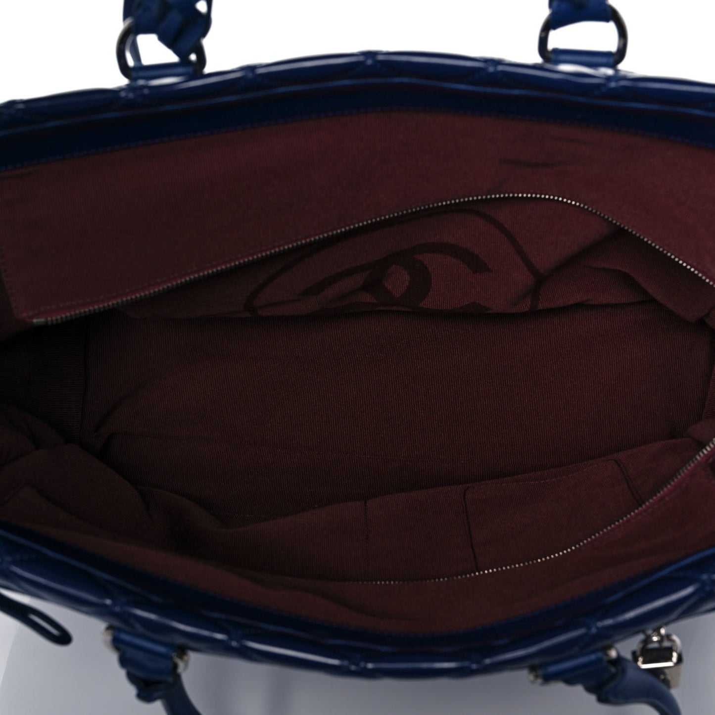 Patent Quilted Travel Bag Blue