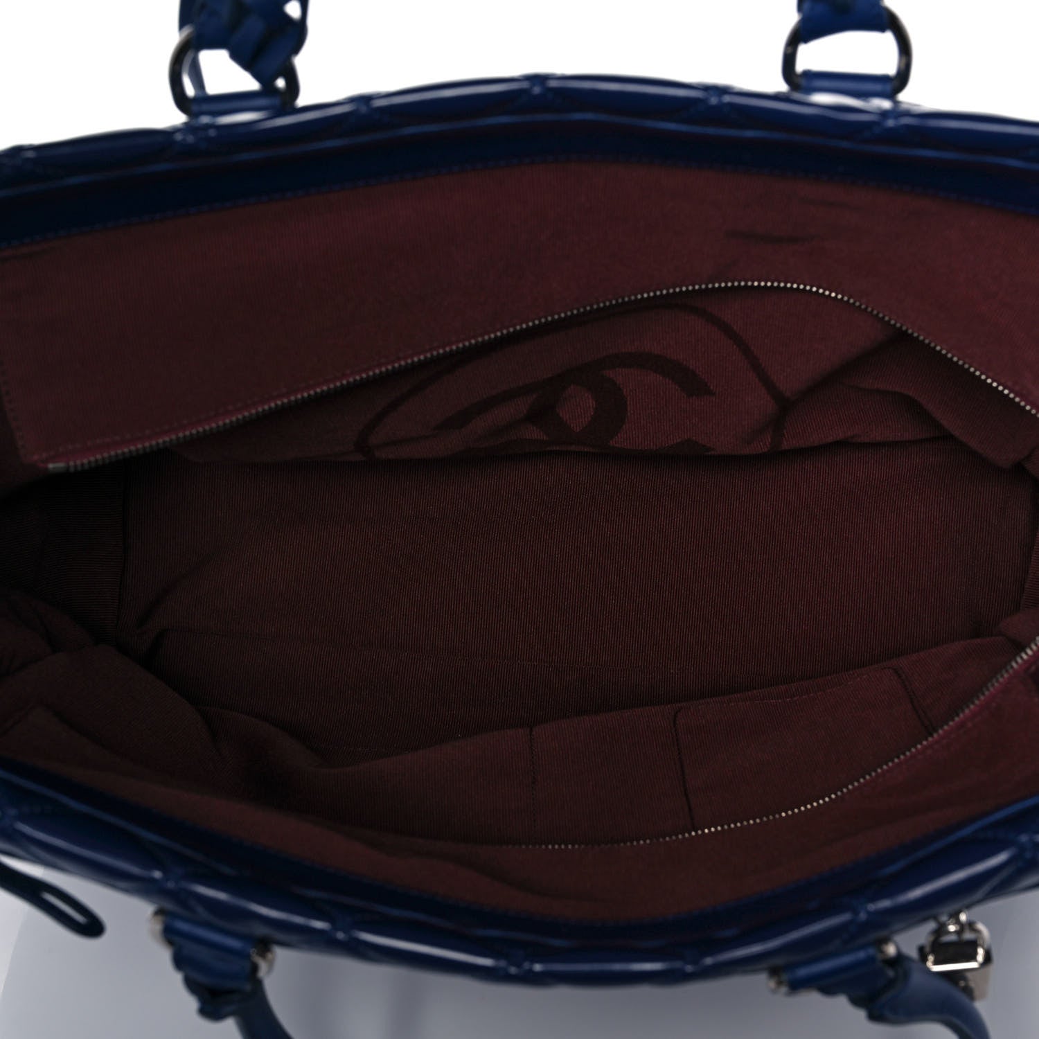 Chanel Patent Quilted Travel Bag Blue 4 of 10