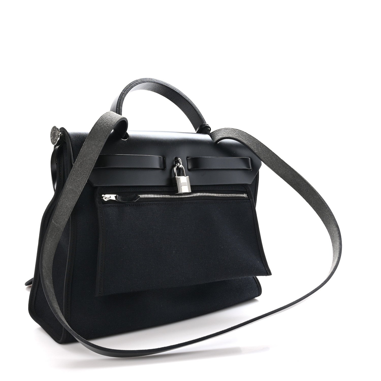 Hermes Military Toile Vache Hunter Herbag Zip PM 31 Black 4 of 11