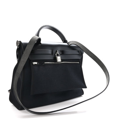 Hermes Military Toile Vache Hunter Herbag Zip PM 31 Black 4 of 11