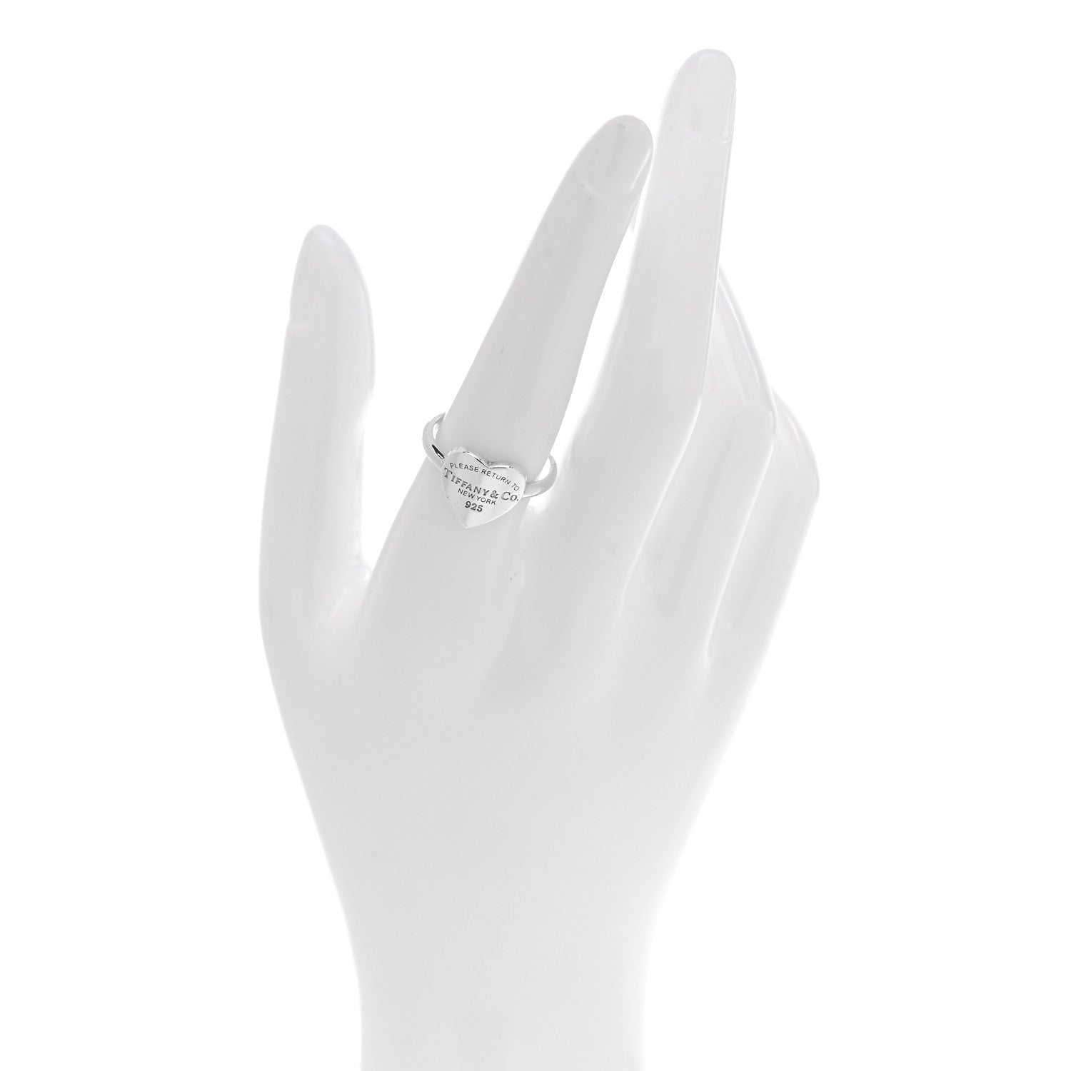 Tiffany Sterling Silver Return to Tiffany Heart Ring 56 7.75 2 of 4