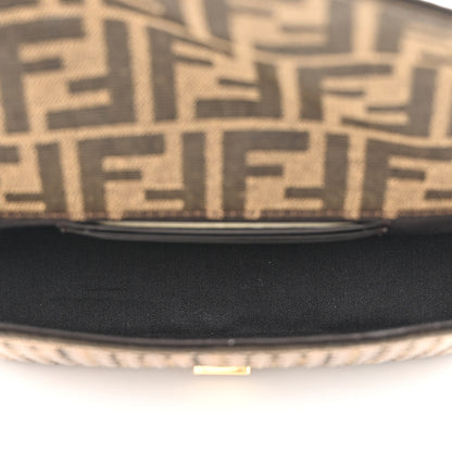 Fendi Fabric Jacquard Paillettes Vitello Seta FF 1974 Mini Baguette Testa di Moro Real Ebano 5 of 10
