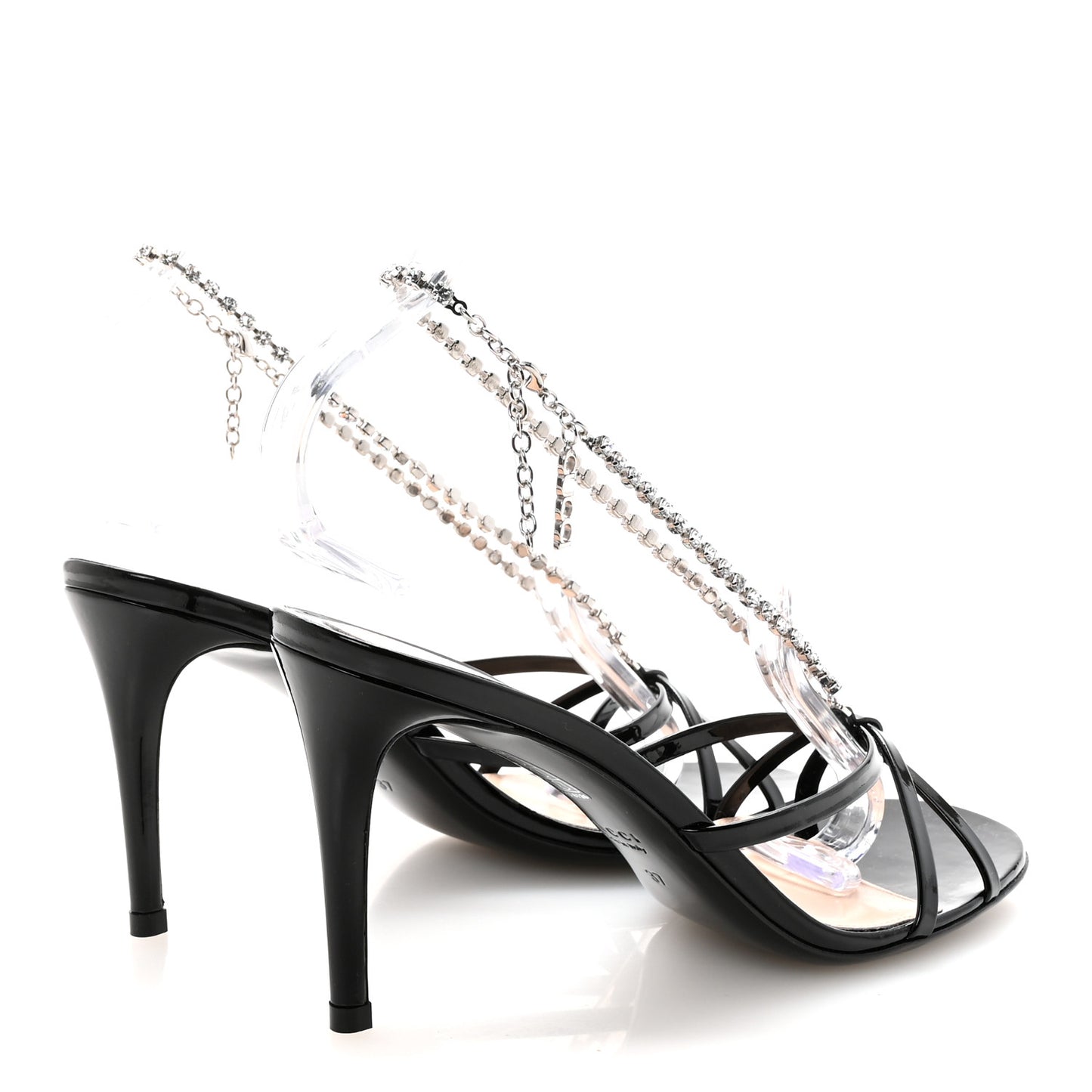 Vernice Crystal Sandals 37 Black