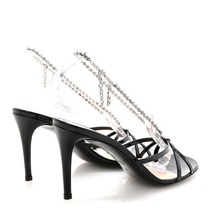 Gucci Vernice Crystal Sandals 37 Black 4 of 8