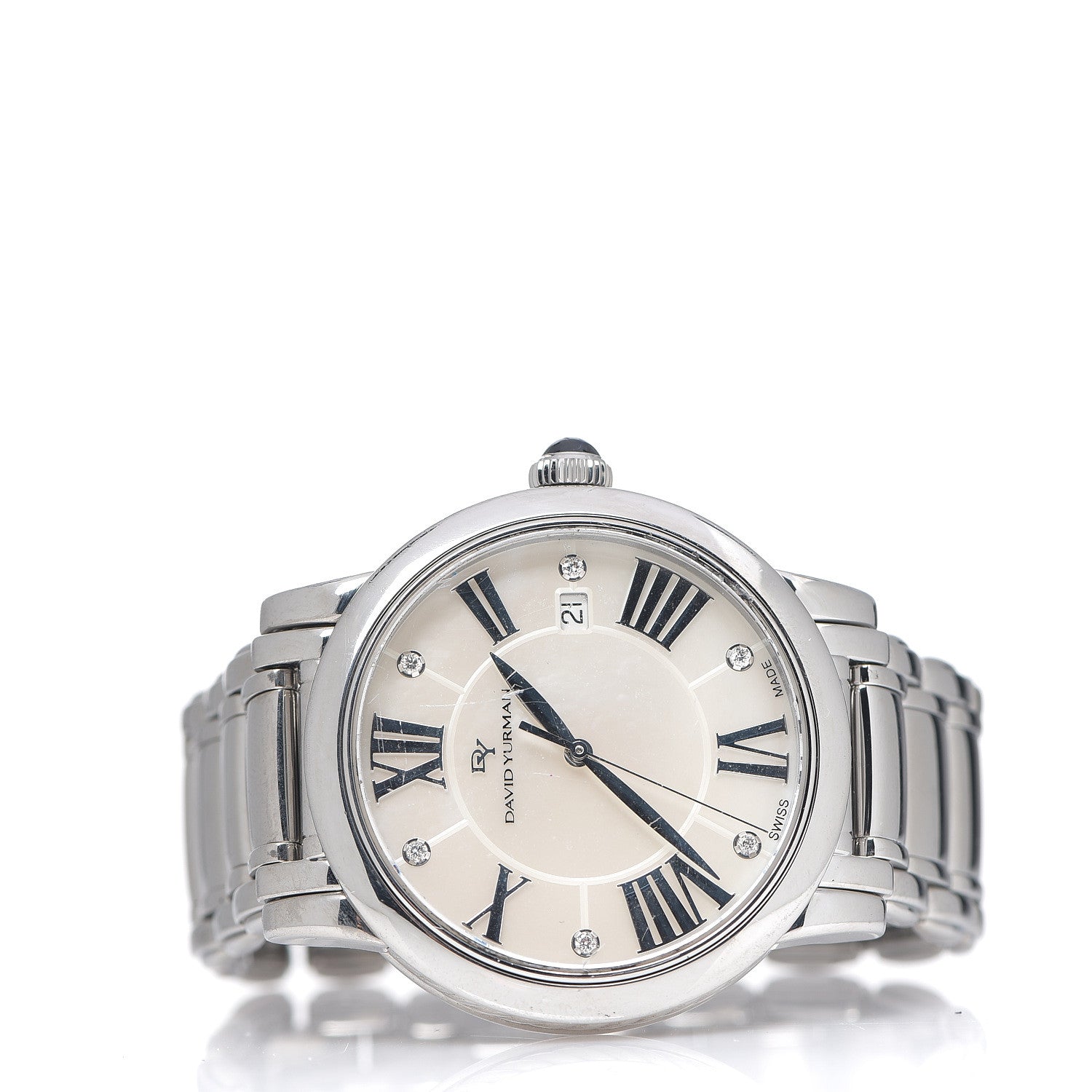 David Yurman Stainless Steel Diamond Mother of Pearl 38mm Classic Quartz Watch 2 of 5