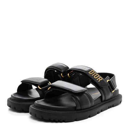 Christian Dior Lambskin Dioract 10mm Sandals 37 Black 3 of 9