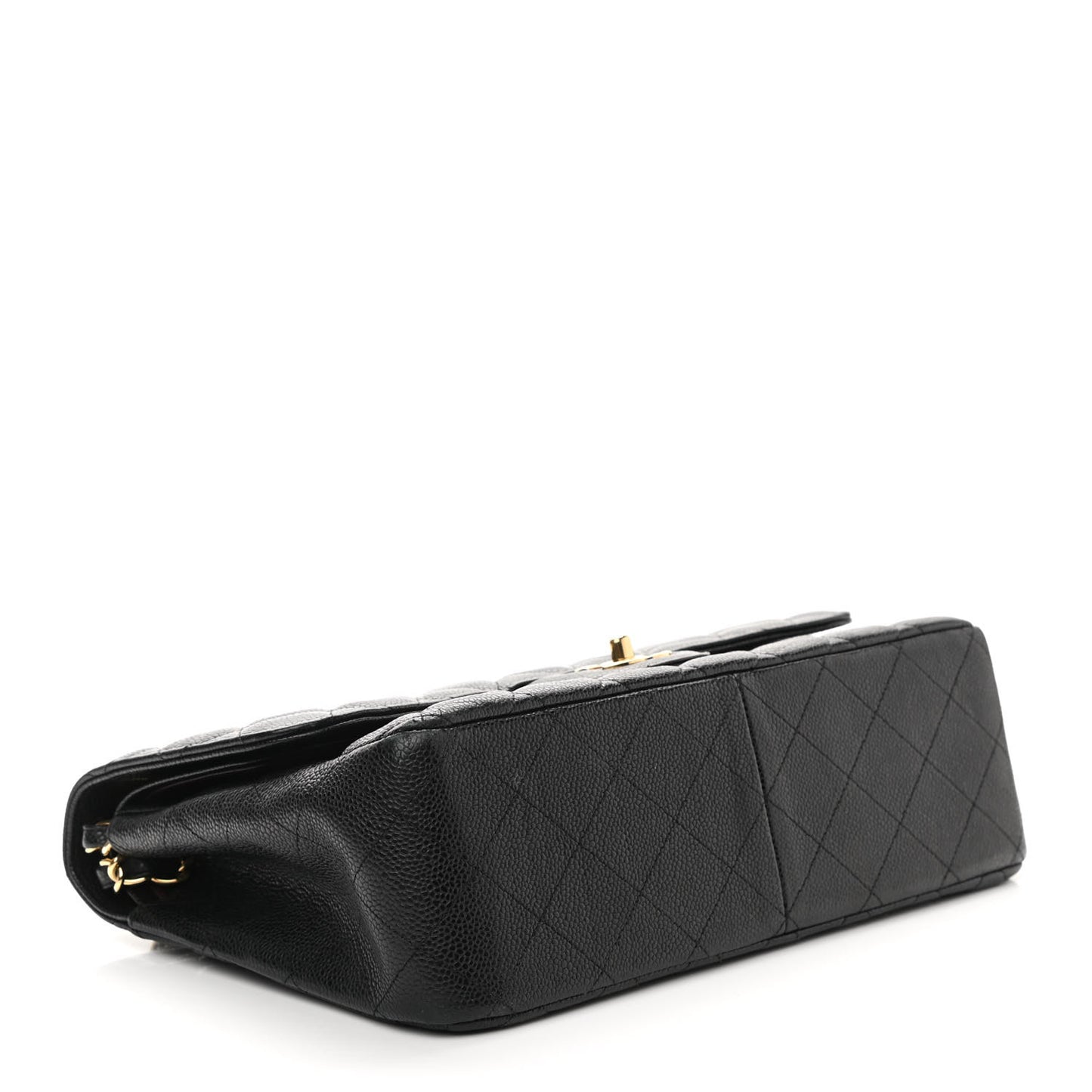 Caviar Quilted Jumbo Double Flap Black