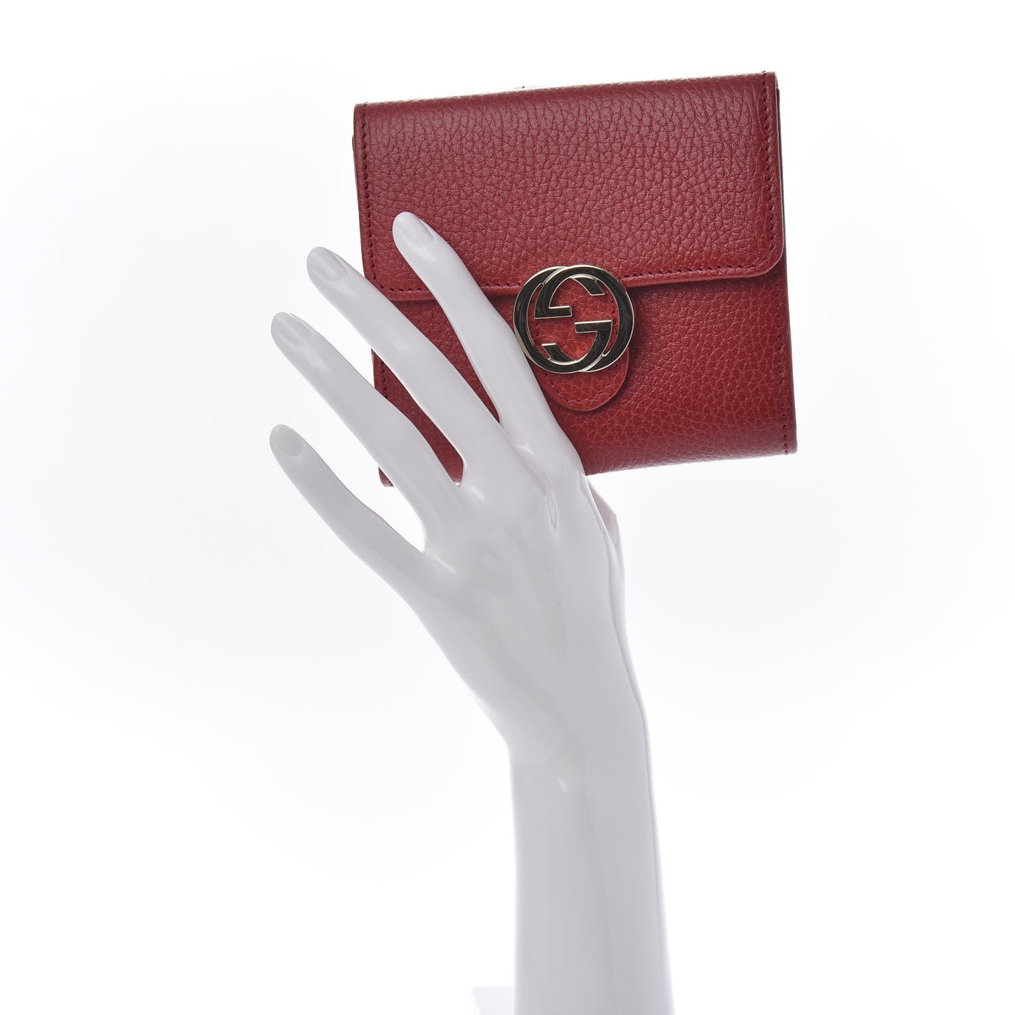 Dollar Calfskin Interlocking G French Wallet Rosso