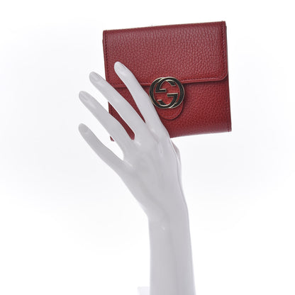 Gucci Dollar Calfskin Interlocking G French Wallet Rosso 2 of 10