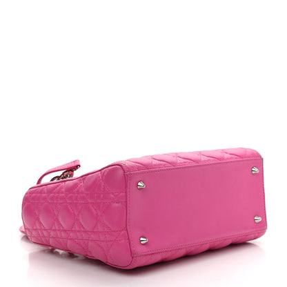 Christian Dior Lambskin Cannage Medium Lady Dior Fuchsia 4 of 13