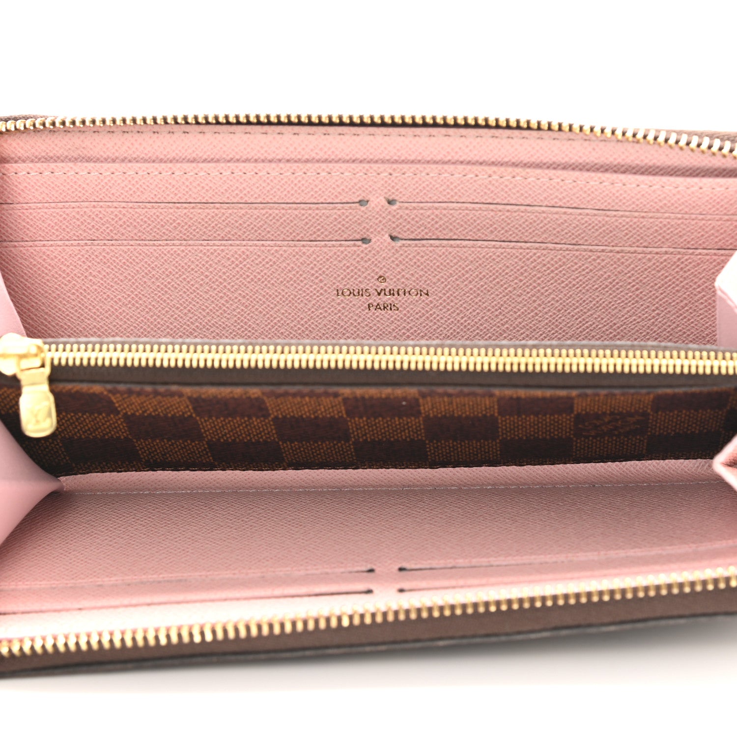 Louis Vuitton Damier Ebene Clemence Wallet Rose Ballerine 4 of 6