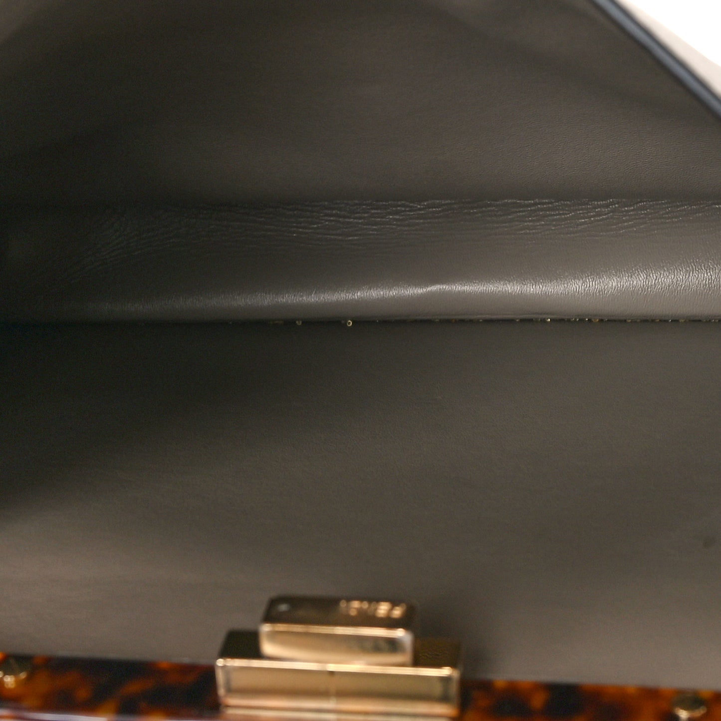 Vitello Seta Shiny Nappa Plexiglass Medium Peekaboo I SEE U Satchel Tortora