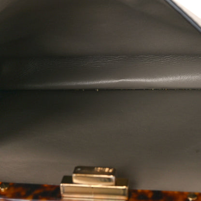 Fendi Vitello Seta Shiny Nappa Plexiglass Medium Peekaboo I SEE U Satchel Tortora 4 of 8