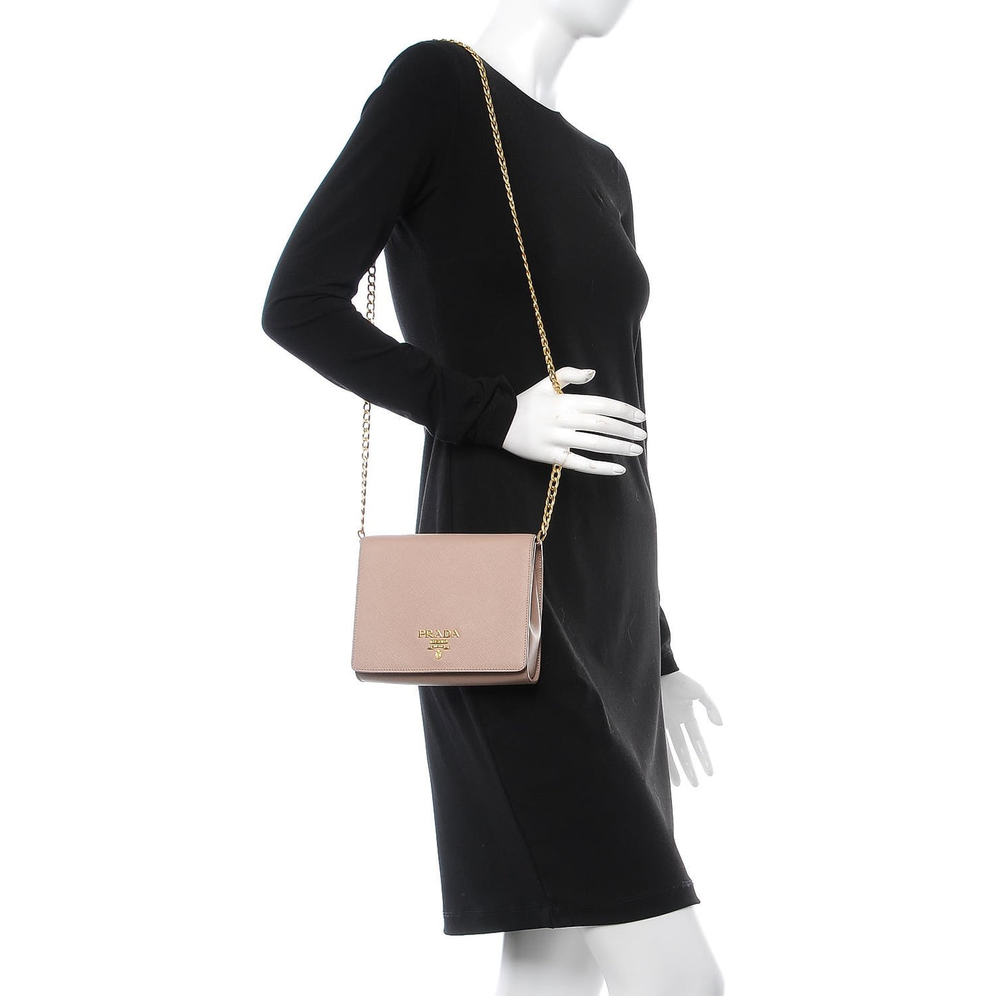 Saffiano Lux Chain Wallet Cammeo
