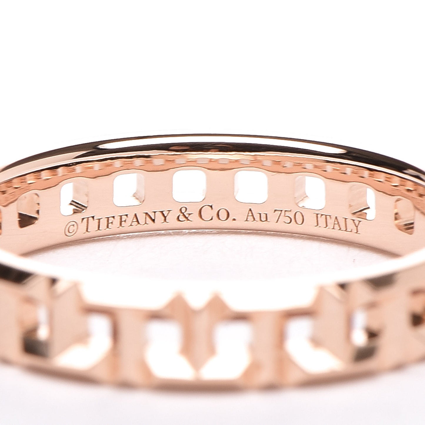 18K Rose Gold Narrow T True Ring 50 5.25
