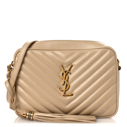 Saint Laurent Calfskin Matelasse Monogram Lou Camera Bag Dark Beige 1 of 13
