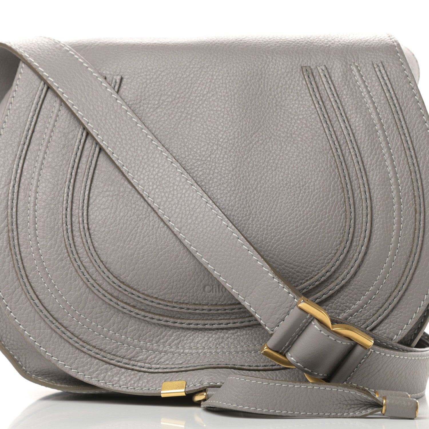 Chloe Calfskin Medium Marcie Round Crossbody Bag Cashmere Grey 9 of 15
