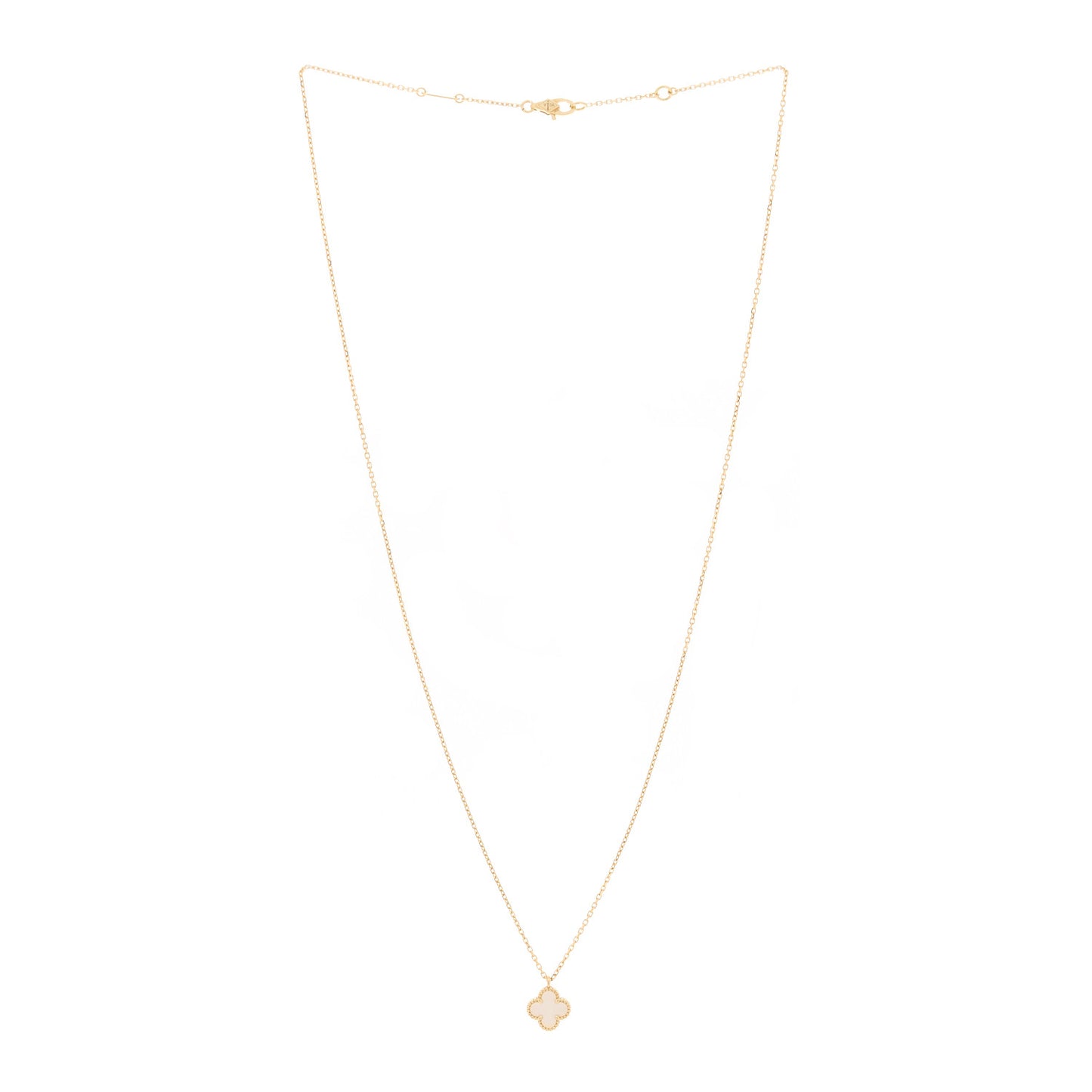 18K Yellow Gold Mother of Pearl Sweet Alhambra Pendant Necklace