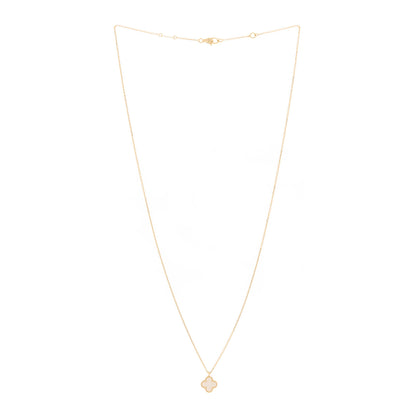 Van Cleef & Arpels 18K Yellow Gold Mother of Pearl Sweet Alhambra Pendant Necklace 1 of 7