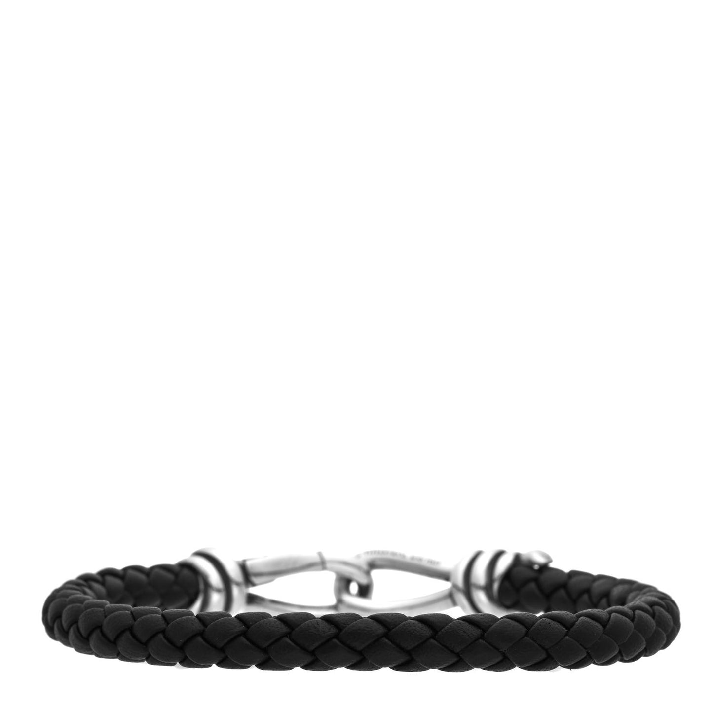 Sterling Silver Calfskin Paloma Picasso Knot Single Braid Bracelet Black