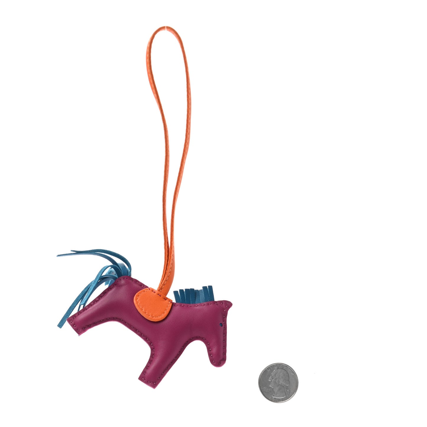 Milo Lambskin Grigri Rodeo Horse Bag Charm PM Tosca Bleu Izmir Orange