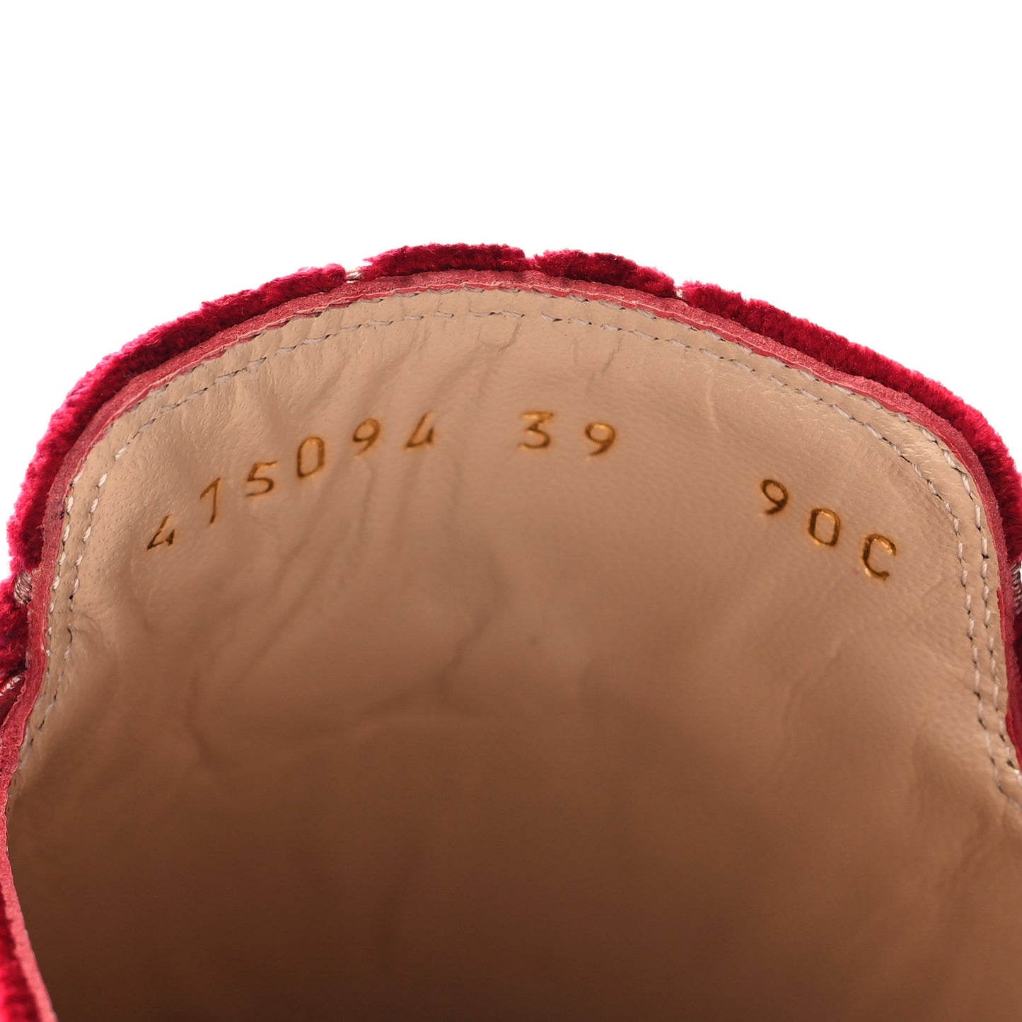 Velvet GG Monogram Womens Princetown Slippers 39 Red Cipria