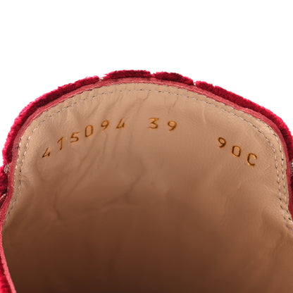 Gucci Velvet GG Monogram Womens Princetown Slippers 39 Red Cipria 6 of 8