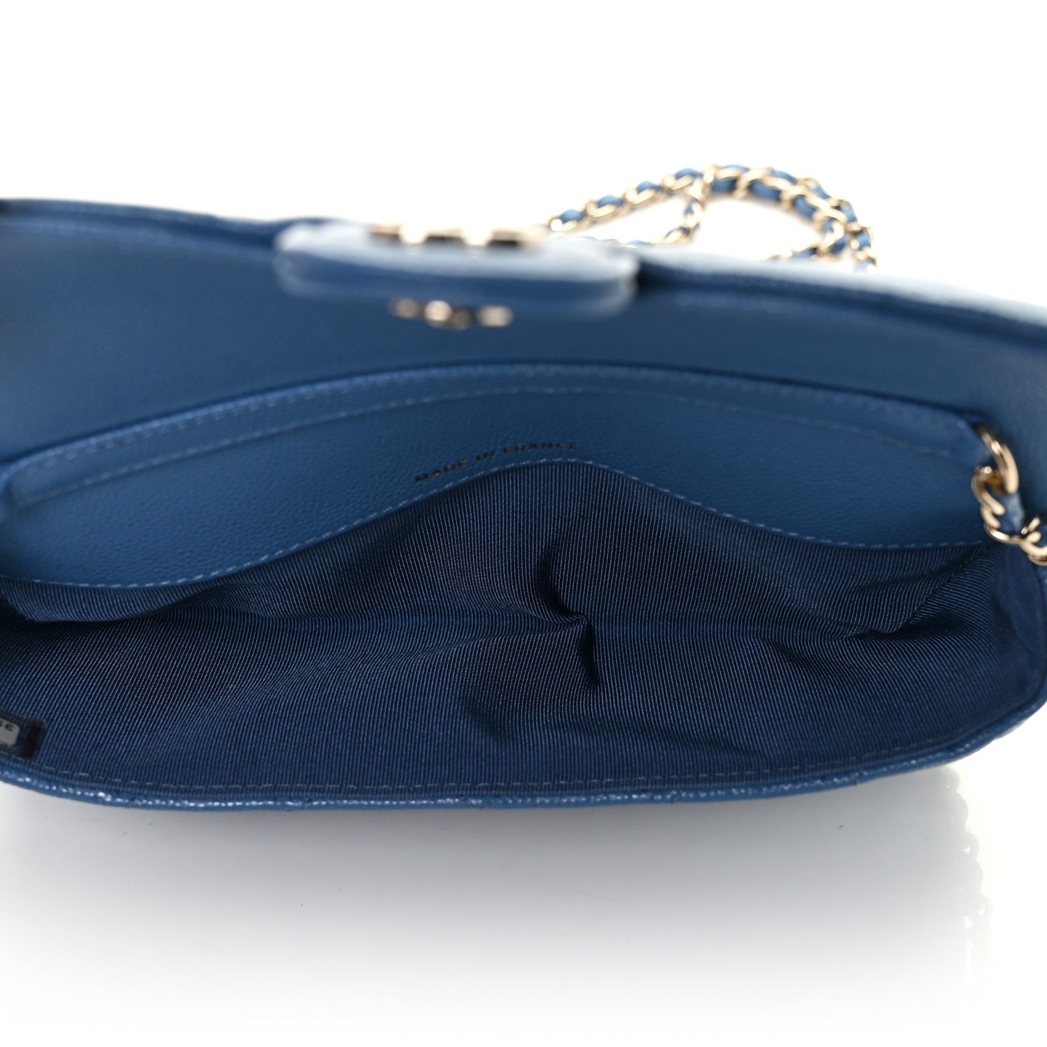 Chanel Caviar Quilted Glasses Case With Chain Blue 5 of 12