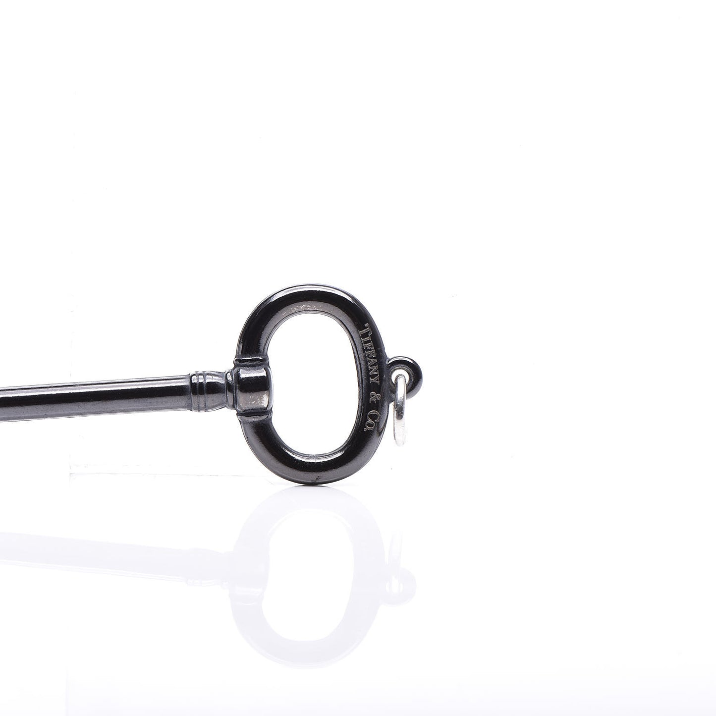 Black Titanium Oval Key Pendant