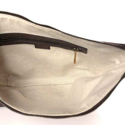 Gucci GG Supreme Monogram Textured Dollar Calfskin Web Small Ophidia Half Moon Hobo Beige Ebony New Acero 5 of 9