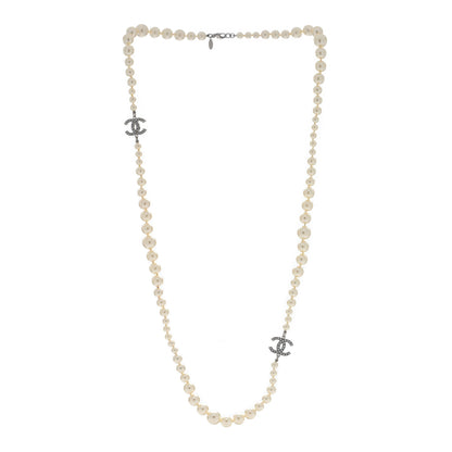 Chanel Graduated Pearl CC Long Necklace Gold 3 of 4
