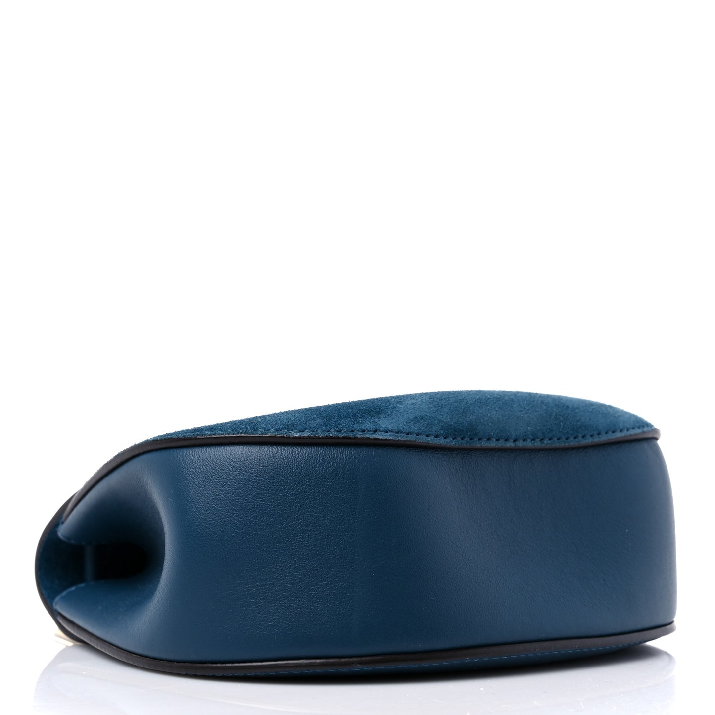 Suede Smooth Calfskin Mini Drew Shoulder Bag Majolica Blue