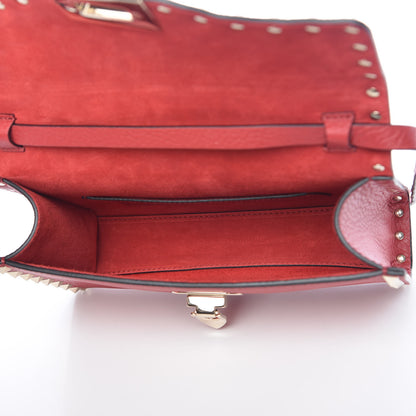 Valentino Garavani Pebbled Calfskin Medium Rockstud Flip Lock Crossbody Bag Red 6 of 10