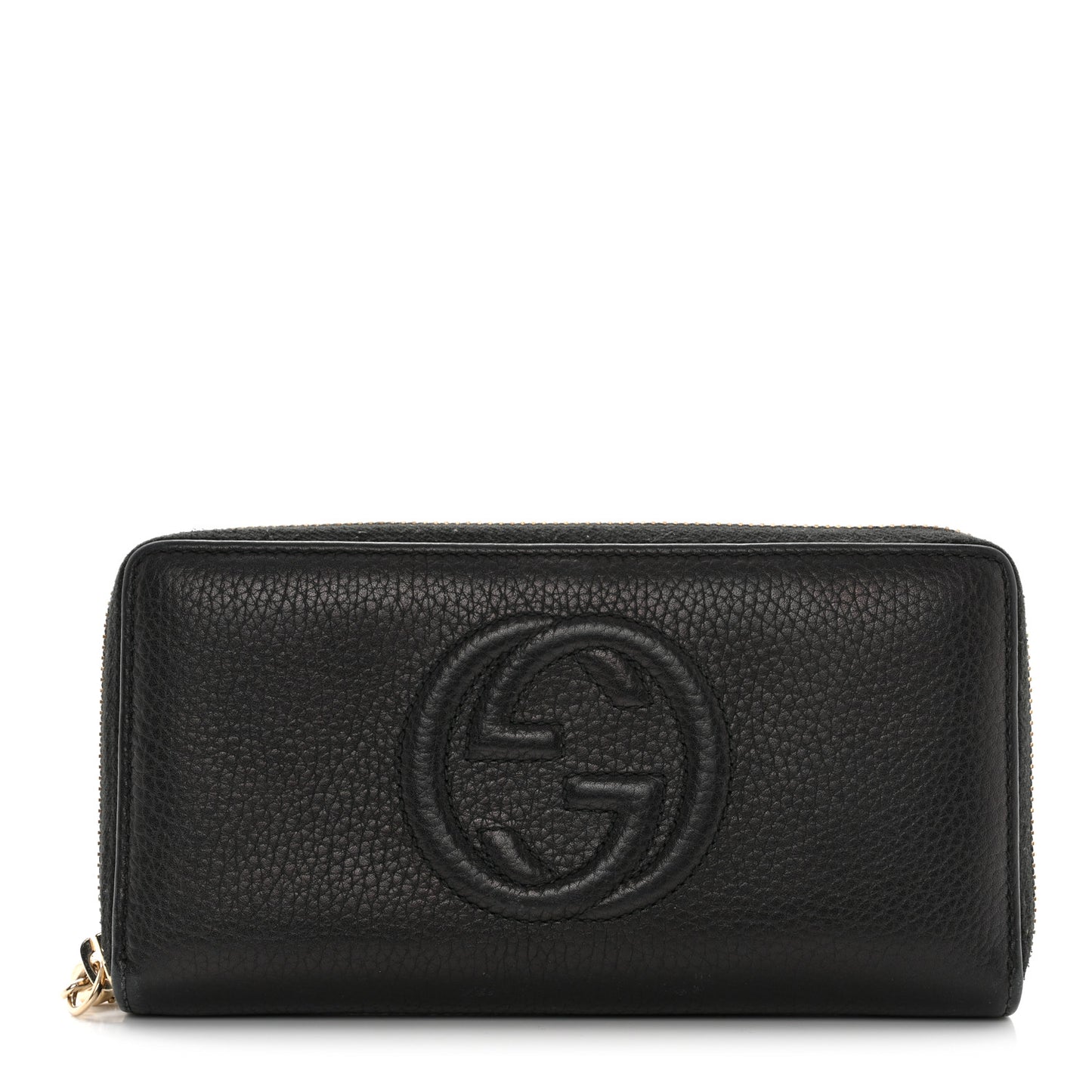 Pebbled Calfskin Soho Zip Around Wallet Black