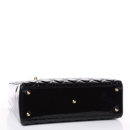 Christian Dior Patent Cannage Large Lady Dior Black 3 of 10