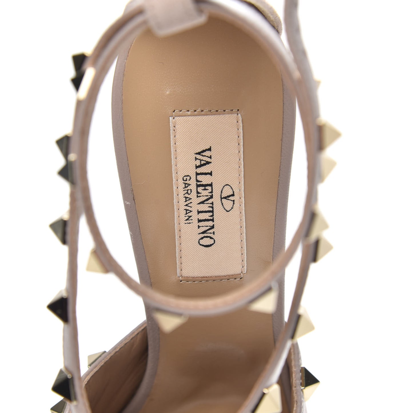 Suede Rockstud Peep Toe Ankle Strap 105mm Sandals 36 Poudre