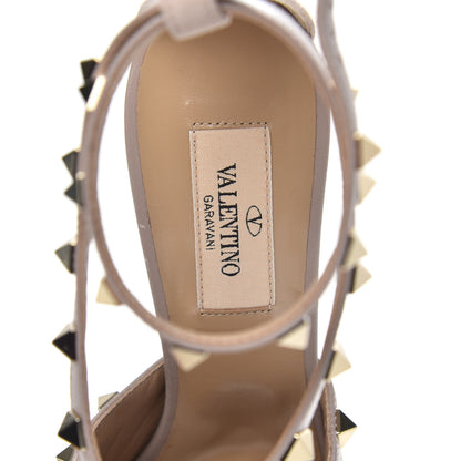 Valentino Garavani Suede Rockstud Peep Toe Ankle Strap 105mm Sandals 36 Poudre 7 of 9