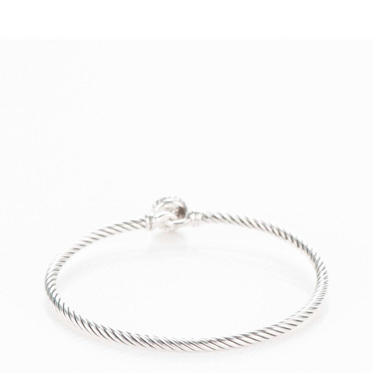 David Yurman Sterling Silver Pave Diamond 8mm Petite Bracelet 3 of 4